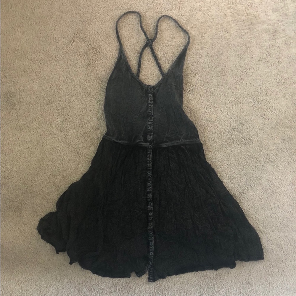 Black acid wash dress